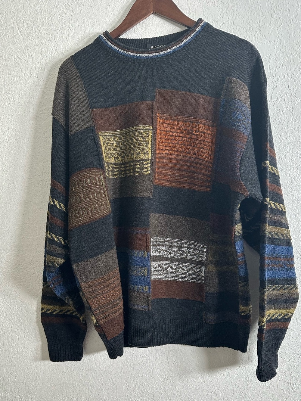 Vintage Riscatto Wool Blend Men's Sweater Size EU 52 (today's size is a US L)